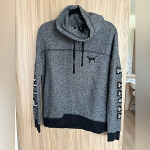 Pink Victoria’s Secret Women’s Sweater Pullover Cowl Neck Bling Sequins XS extra